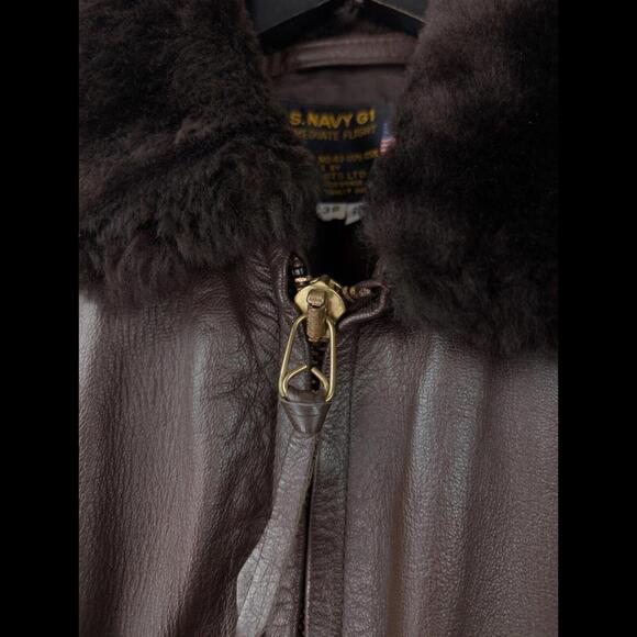 [SOLD] GIBSON & BARNES x US NAVY Men's Sz US 38R G-1 Intermediate Flight Jacket - Picture 8 of 14